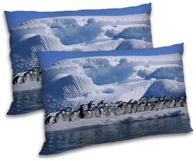 RADANYA Polyester Animal Pillow Covers ( Pack of 2 , Blue )