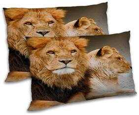 RADANYA Polyester Animal Pillow Covers ( Pack of 2 , Brown )