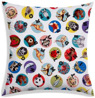 RADANYA Printed Polyester White Cushion Cover ( Regular , Pack of 1 )