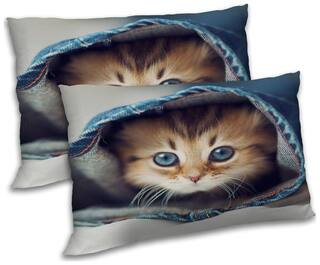 RADANYA Polyester Animal Pillow Covers ( Pack of 2 , Multi )