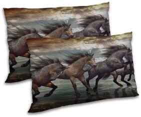 RADANYA Polyester Animal Pillow Covers ( Pack of 2 , Grey )