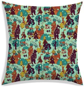 RADANYA Printed Polyester Pink Cushion Cover ( Large , Pack of 1 )