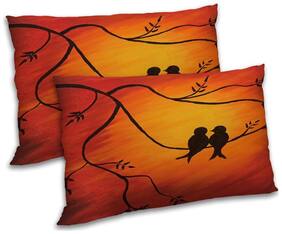 RADANYA Polyester Animal Pillow Covers ( Pack of 2 , Orange )