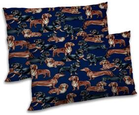 RADANYA Polyester Printed Pillow Covers ( Pack of 2 , Blue )