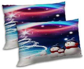 RADANYA Polyester Printed Pillow Covers ( Pack of 2 , Blue )