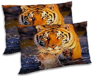 RADANYA Polyester Animal Pillow Covers ( Pack of 2 , Multi )