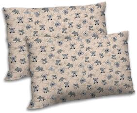 RADANYA Polyester Printed Pillow Covers ( Pack of 2 , Beige )