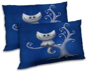 RADANYA Polyester Printed Pillow Covers ( Pack of 2 , Blue )