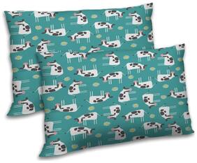 RADANYA Polyester Floral Pillow Covers ( Pack of 2 , Blue )