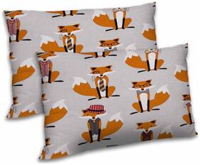 RADANYA Polyester Animal Pillow Covers ( Pack of 2 , Beige )
