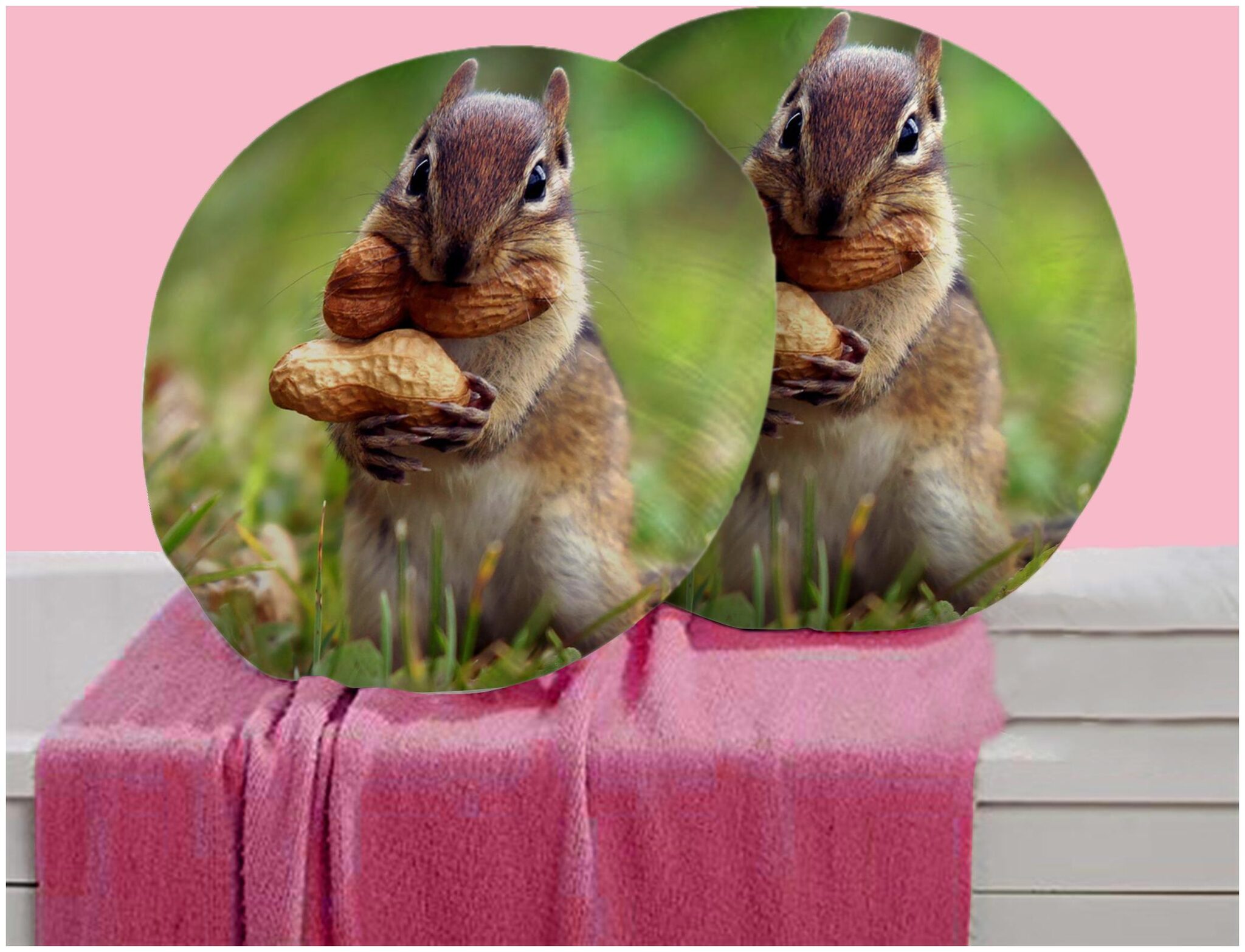 

RADANYA Animal Digitally Printed Round Cushion Cover Pillow Case Home D cor Set of 2 16 inch Green