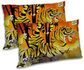 RADANYA Polyester Animal Pillow Covers ( Pack of 2 , Yellow )