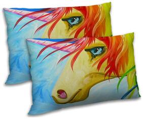 RADANYA Polyester Animal Pillow Covers ( Pack of 2 , Multi )