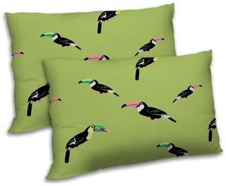 RADANYA Polyester Floral Pillow Covers ( Pack of 2 , Green )