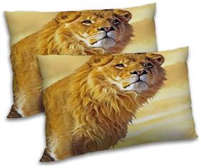 RADANYA Polyester Animal Pillow Covers ( Pack of 2 , Yellow )