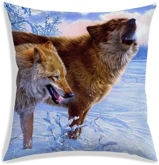 RADANYA Printed Polyester Blue Cushion Cover ( Large , Pack of 1 )