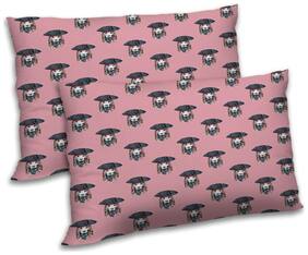 RADANYA Polyester Animal Pillow Covers ( Pack of 2 , Peach )