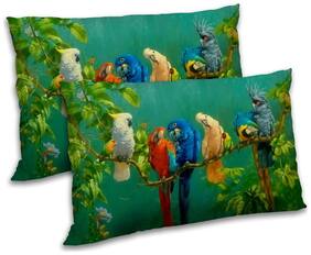 RADANYA Polyester Animal Pillow Covers ( Pack of 2 , Green )