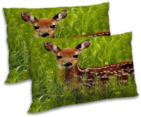 RADANYA Polyester Animal Pillow Covers ( Pack of 2 , Green )