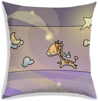 RADANYA Printed Polyester Purple Cushion Cover ( Small , Pack of 1 )
