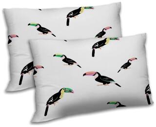 RADANYA Polyester Animal Pillow Covers ( Pack of 2 , Beige )