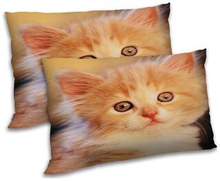 RADANYA Polyester Animal Pillow Covers ( Pack of 2 , Peach )
