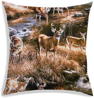 RADANYA Printed Polyester Brown Cushion Cover ( Extra large , Pack of 1 )