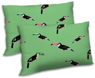 RADANYA Polyester Animal Pillow Covers ( Pack of 2 , Green )