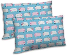 RADANYA Polyester Animal Pillow Covers ( Pack of 2 , Blue )