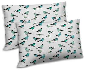 RADANYA Polyester Printed Pillow Covers ( Pack of 2 , White )