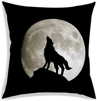 RADANYA Printed Polyester Black Cushion Cover ( Large , Pack of 1 )
