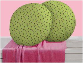 RADANYA Bird Digitally Printed Round Cushion Cover Pillow Case With Filler Home D cor Set of 2 ,16 inch,Green 3