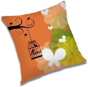 RADANYA Bird Printed Cushion Cover Red,20x20 inch