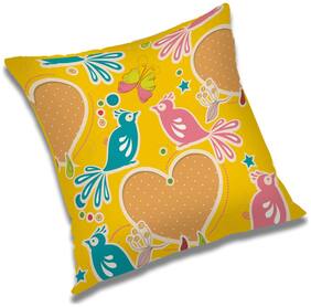 RADANYA Birds Printed Cushion Cover Yellow,20x20 inch