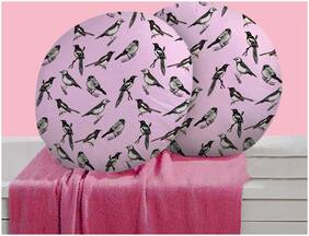 RADANYA Bird Digitally Printed Round Cushion Cover Pillow Case With Filler Home D cor Set of 2 ,16 inch,Violet