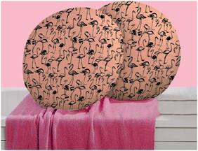 RADANYA Bird Digitally Printed Round Cushion Cover Pillow Case Home D cor Set of 2 ,16 inch,Peach