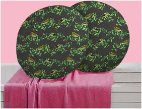 RADANYA Bird Digitally Printed Round Cushion Cover Pillow Case With Filler Home D cor Set of 2 ,16 inch,Grey