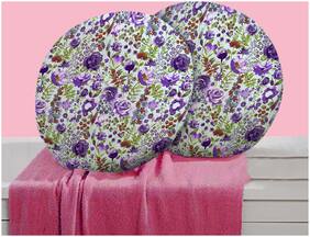 RADANYA Bird Digitally Printed Round Cushion Cover Pillow Case With Filler Home D cor Set of 2 ,16 inch,Purple