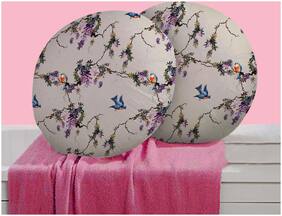 RADANYA Bird Digitally Printed Round Cushion Cover Pillow Case Home D cor Set of 2 ,16 inch,Grey