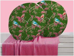 RADANYA Bird Digitally Printed Round Cushion Cover Pillow Case Home D cor Set of 2 ,16 inch,Green