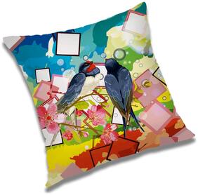 RADANYA Birds Printed Cushion Cover Multicolor,18x18 inch