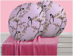 RADANYA Bird Digitally Printed Round Cushion Cover Pillow Case With Filler Home D cor Set of 2 ,16 inch,Lavendor