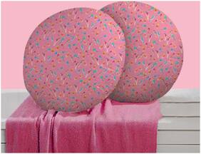 RADANYA Bird Digitally Printed Round Cushion Cover Pillow Case Home D cor Set of 2 ,16 inch,Pink