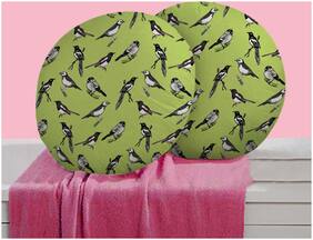 RADANYA Bird Digitally Printed Round Cushion Cover Pillow Case With Filler Home D cor Set of 2 ,16 inch,Green 2