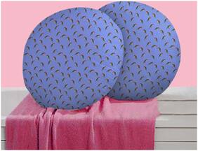 RADANYA Bird Digitally Printed Round Cushion Cover Pillow Case With Filler Home D cor Set of 2 ,16 inch,Pastel Blue