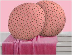 RADANYA Bird Digitally Printed Round Cushion Cover Pillow Case With Filler Home D cor Set of 2 ,16 inch,Peach 2