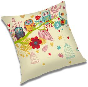 RADANYA Bird Printed Cushion Cover Multicolor,16x16 inch