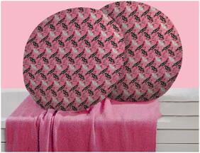 RADANYA Bird Digitally Printed Round Cushion Cover Pillow Case Home D cor Set of 2 ,16 inch,Pink