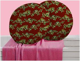RADANYA Bird Digitally Printed Round Cushion Cover Pillow Case Home D cor Set of 2 ,16 inch,Brown