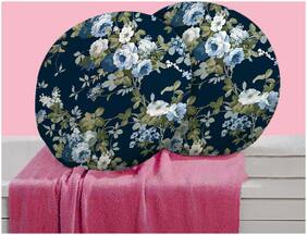 RADANYA Bird Digitally Printed Round Cushion Cover Pillow Case With Filler Home D cor Set of 2 ,16 inch,Navy Blue
